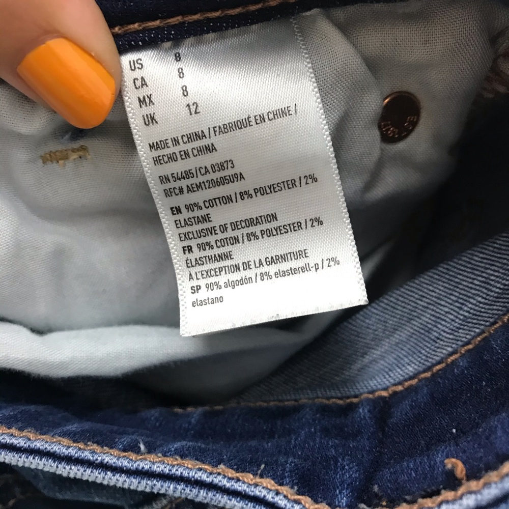 American Eagle Hi-Rise Shortie Denim Shorts 8 B7 - Picture 5 of 6